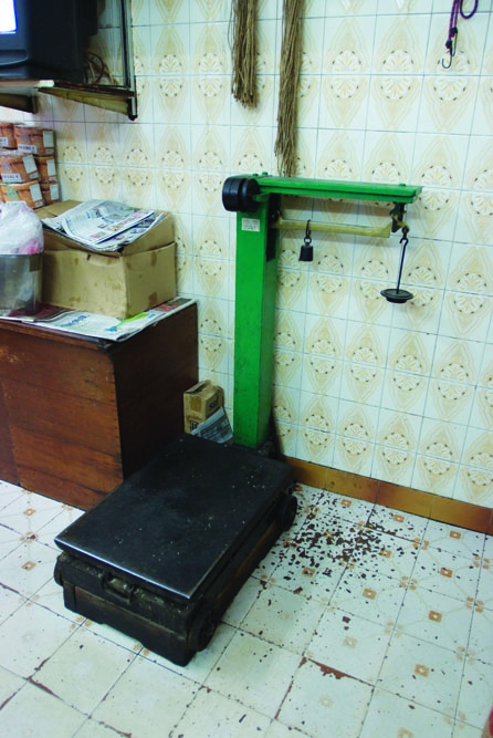 這種傅統大磅，一般只會出現在米行和雜貨店。