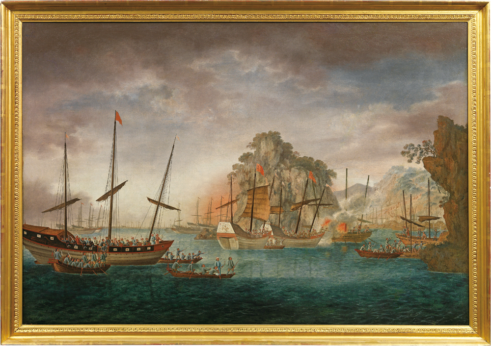 清兵圍剿海盜， 約1820年。<br/>（香港海事博物館藏，Roger and Miranda Keverne 贈）